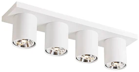 Faretto da soffitto moderno bianco 4 luci - Tubo