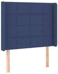 Letto a Molle con Materasso e LED Blu 100x200cm in Tessuto