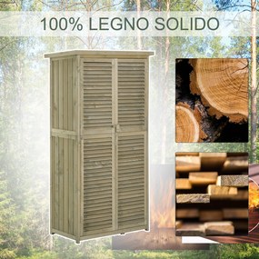 Armadio Mobile Portaoggetti da Giardino 87x46,5x160 cm in Legno  Grigio...