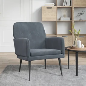 Poltrona grigio scuro 62x79x79 cm velluto