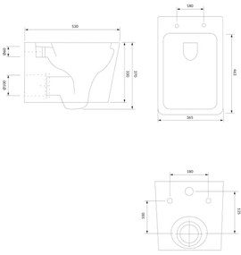 OMNIRES BOSTONMWBP - WC sospeso con coprivaso SoftClose BOSTON, bianco lucido