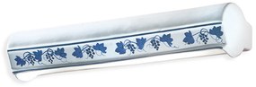Applique Classica Trieste Bianco Decorato Filo Blu 2 Luci E14