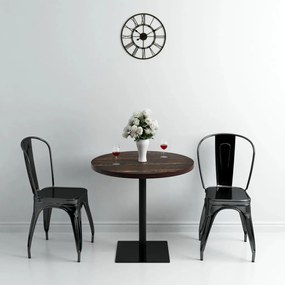 Tavolo Bistrot İn Mdf E Acciaio Rotondo 80x75 Cm Cenere Scura /