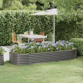 Letto Giardino Acciaio Verniciato A Polvere 249x100x36cm Grigio /