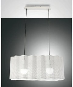 Lampadario Neoclassico Glicine bianco paralume bianco 2x E27 LA MIA LUCE