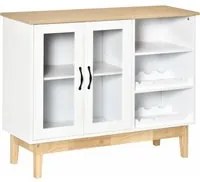 Credenza con Cantinetta 3 Ripiani 103x34x80 cm in MDF e Truciolato Bianco