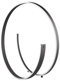 Lampada da terra a LED nera con controllo vocale/app con paralume in metallo (altezza 75 cm) Cinardi - CINQUE