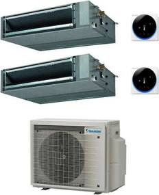 Daikin - Climatizzatore garanzia italia Canalizzabile a Media Prevalenza Serie FBA-A9 R32 Dual Split Inverter 12000 + 18000 btu con u.e. 2MXM50A9