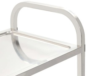 Carrello da cucina a 2 livelli 96,5x55x90 cm in acciaio inox