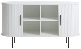 Cassettiera bianca con ante scorrevoli 120x76x45 cm Nola – Unique Furniture