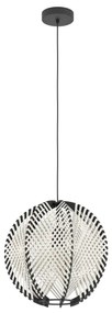 Eglo 44005 - Lampadario a sospensione con filo WAVERTON 1xE27/40W/230V diametro 40 cm bianco/nero