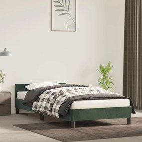 Giroletto Senza Materasso Verde Scuro 90x200 Cm İn Velluto /