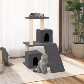 Albero Per Gatti Con Tiragraffi İn Sisal Grigio Scuro 82 Cm /