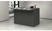 Isola da cucina Daffaticat, Tavolo ausiliario portaoggetti, Mobile da cucina a 2 ante, 100% Made in Italy, 125x90h90 cm, Antracite e Ardesia