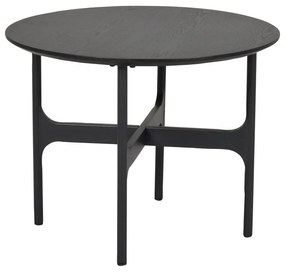 Tavolino rotondo nero con piano in legno di frassino 55x55 cm Colton - Rowico
