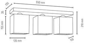 Spot-Light 2284374 - Plafoniera INGER 3xE27/25W/230V