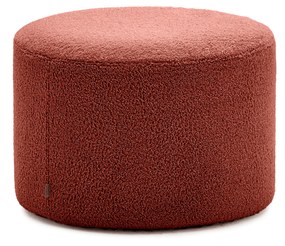 Kave Home - Poggiapiedi sfoderabile Kaeli in tessuto bouclÃ© terracotta Ã˜ 60 cm