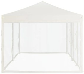 Tenda per Feste Pieghevole con Pareti Laterali Crema 3x6 m