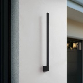Lindby applique a LED Neano, 80 cm, nero, metallo, IP54