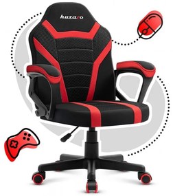 Sedia da gaming per bambini di qualità in nero e rosso