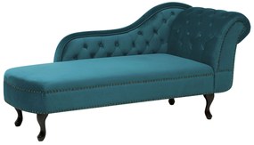 Chaise longue destra in velluto verde acqua NIMES Beliani