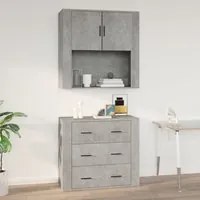 Mobile a Parete Grigio Cemento 80x33x80 cm in Legno Multistrato 816588