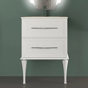 Mobile sottolavabo e lavabo Tiffany per vasca centrale bco opaco L 75 x P 46 cm 2 cassetti