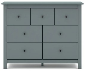 Cassettiera verde polveroso in pino massiccio 110x80x40 cm Misti – Marckeric