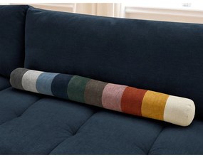 Divano angolare blu scuro allungabile e con contenitore (penisola a sinistra/a L) con rivestimento in ciniglia Fuji – Bobochic Paris