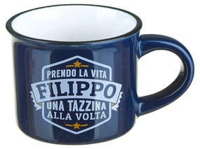 Tazzina caffè con nome Filippo in gres porcellanato