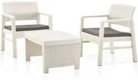 Set Salotto da Giardino 3 pz in Plastica Bianco 48823