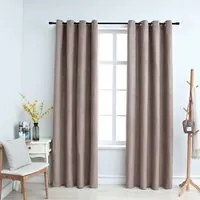 Tende Oscuranti con Anelli Metallo 2 pz Grigio Talpa 140x225 cm cod mxl 62742