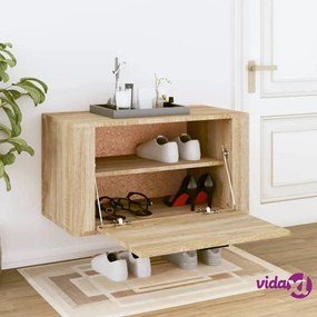 vidaXL Scarpiera a Parete Rovere Sonoma 70x35x38 cm Legno Multistrato