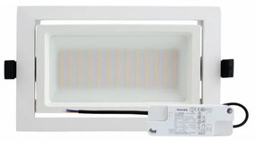 Faro LED da Incasso 44W, Foro 210x130, Bianco con driver Philips Colore  Bianco Naturale 4.000K