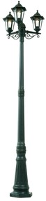 Lanterna da esterno classica verde scuro 217 cm 3 luci IP44 - New Haven