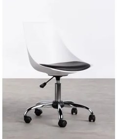 Sedia da Ufficio con Ruote Regolabile Stile Bianco e nero - The Masie
