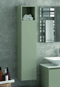 Composizione bagno 155cm sospesa, composta da mobile, specchio, colonna e pensile SP-155A - KAMALU