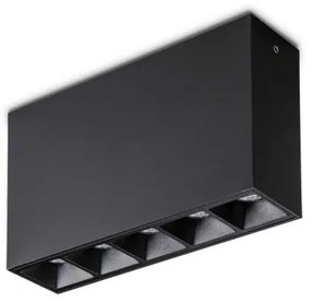 Lampada da soffitto 5 luci lika 12,5w 4000k surface bk