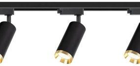Faretto per sistema a binario MICA 3xGU10/10W/230V nero/oro