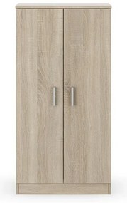 Mobile scarpiera H 180 cm in legno rovere canadese con ante e ripiani regolabili
