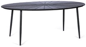 Tavolo da giardino nero con piano in legno d'arte, 190 x 115 cm Marienlist - Bonami Selection