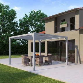 Pergola Andromeda in legno struttura grigio L 380 x P 380 x H 252 cm