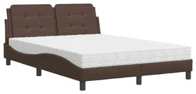 Letto con materasso marrone 120x200cm in similpelle