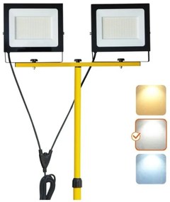 LED Riflettore con il supporto TIGRA 2xLED/100W/230V 4000K IP54 nero/giallo