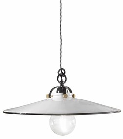 Lampadario Classico Asti Ottone E Ceramica Nero 1 Luce E27