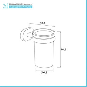Set dispenser sapone e porta spazzolino a muro in bianco e cromo Bernina