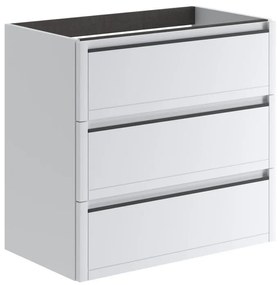 Mobile da bagno sotto lavabo Tratto bianco opaco L 79.5 x H 78 x P 45.5 cm 3 cassetti, lavabo non incluso