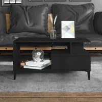 Tavolino da Salotto Nero 90x49x45 cm in Legno Multistrato 819621