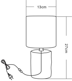 Zuma Line HS8603-WH - Lampada da tavolo 1xE14/40W/230V bianco/decorazione in marmo