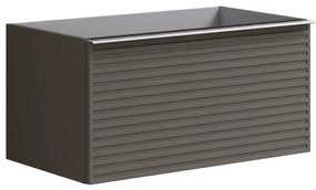Mobile da bagno sotto lavabo Pixel stripes grigio laccato opaco L 80 x H 40 x P 45.5 cm 1 cassetto, lavabo non incluso